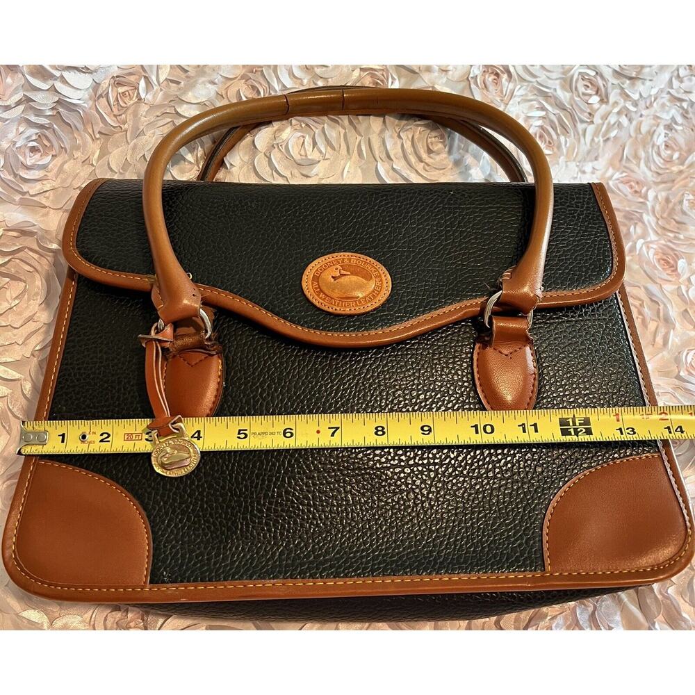 Dooney and Bourke, Black and Caramel, Large Leather Handbag, preowned - Picture 7 of 10